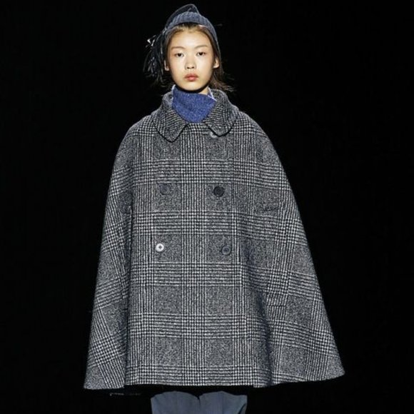 Marc Jacobs Fall 19 XS Black Plaid Capes Overcoat - Picture 62 of 71